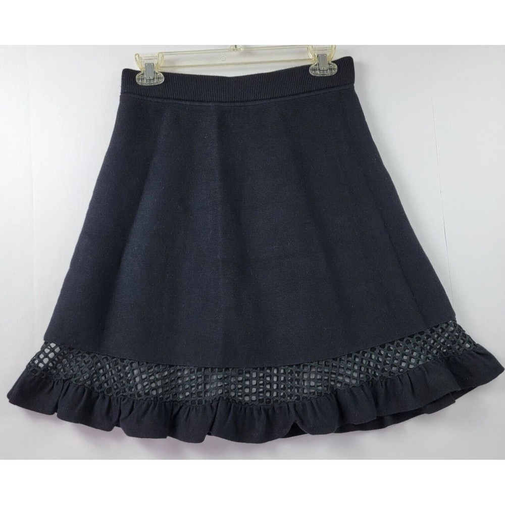 Rachel Rachel Roy Skirt Womens Small Black Mixed-Media Pencil  Above Knee